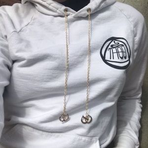 M/M unisex thou white chain hoodie